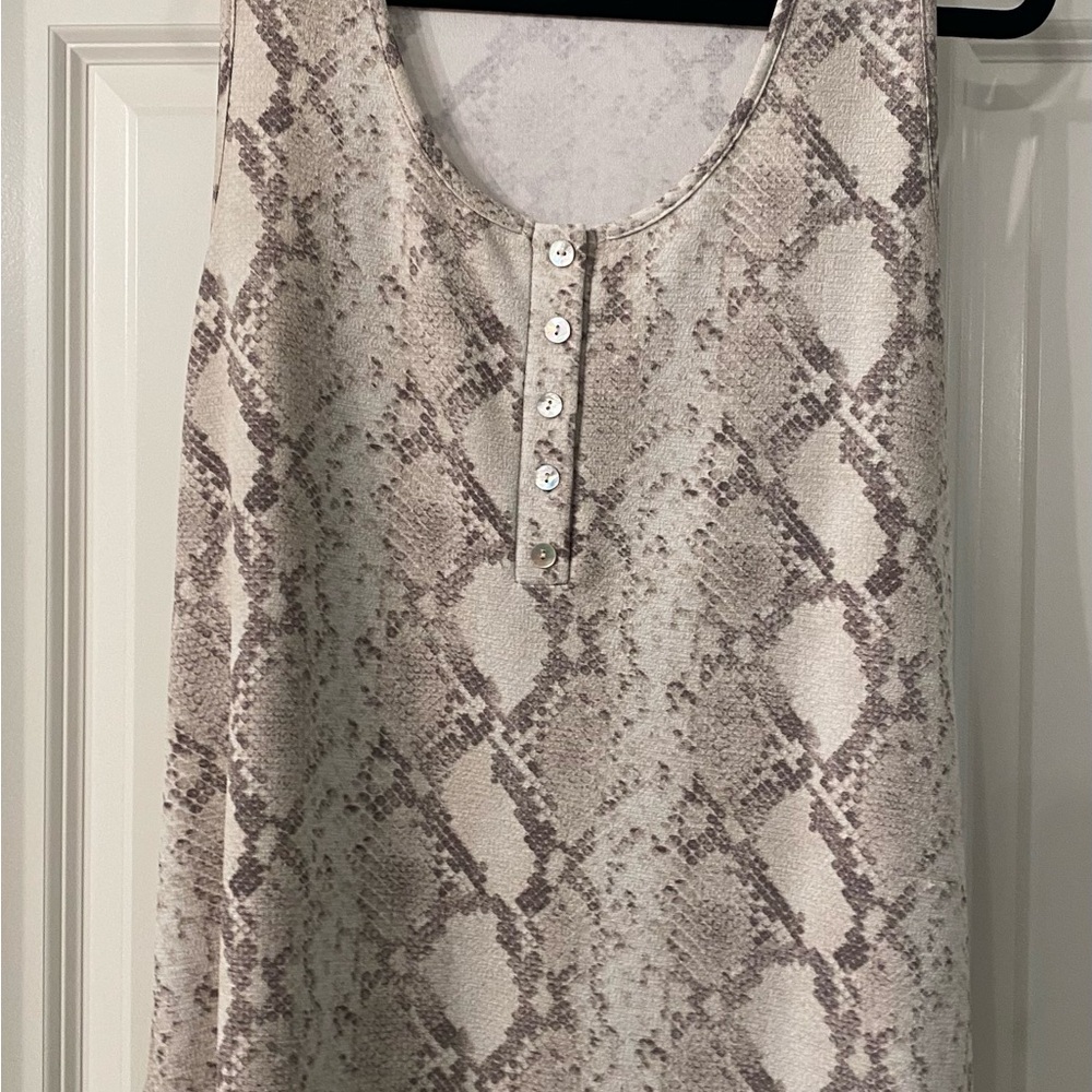 Entro Beige and Brown Snakeskin Tank Top